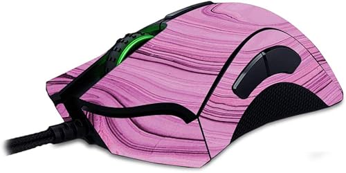 MightySkins Skin compatible con Razer Deathadder Elite - Mármol tailandés rosa Funda protectora de vinilo duradera y única Fácil de aplicar,