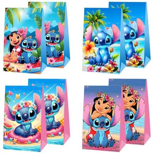 BNFUO 12pcs Stitch and Angel Goodie Bags Party Bags Gift Bags for Birthday Party Stitch Birthday Party Supplies Birthday Decorations