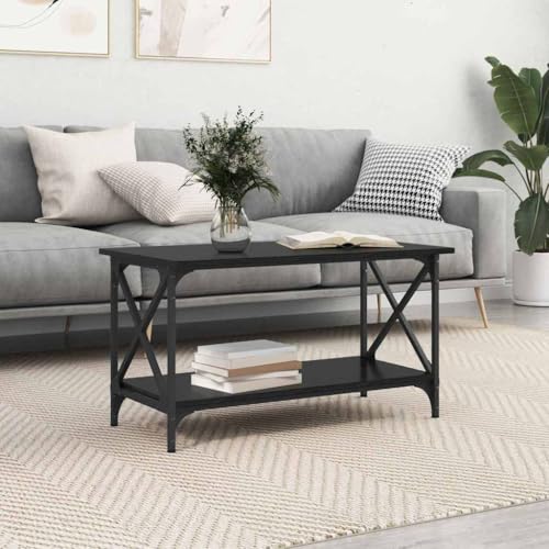 Table basse noire de salon pour un espace canapé chaleureux