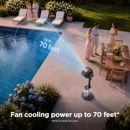 Shark FlexBreeze Pro Mist 2-in-1 Fan with Integrated Mist, Charcoal, FA302 | Corded/Cordless, Pedestal to Tabletop, up to 24-Hr Battery, up to 70 Ft of Power, 5 Speeds, with Integrated Misting Tank - image 8