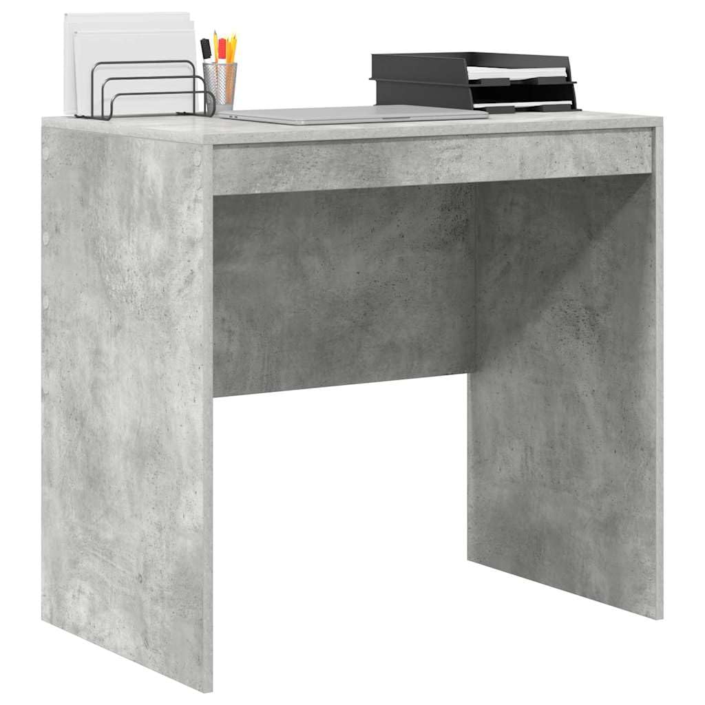 Scrivania in cemento grigio, 80 x 50 x 76 cm, piccola scrivania per computer in legno, design moderno, robusta e salvaspazio, per casa, ufficio, soggiorno, camera da letto per adolescenti