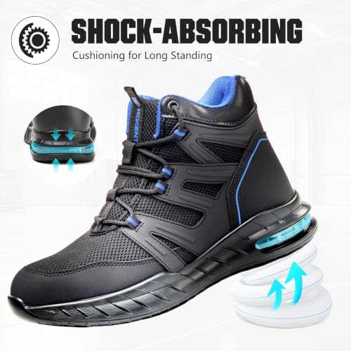 Hogent Steel Toe Boots for Men, Cushioned Safety Work Shoes - image 4