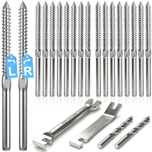 Cable Railing Hardware 1/8" T316 Swage Lag Screws for Wood Post 200Pack