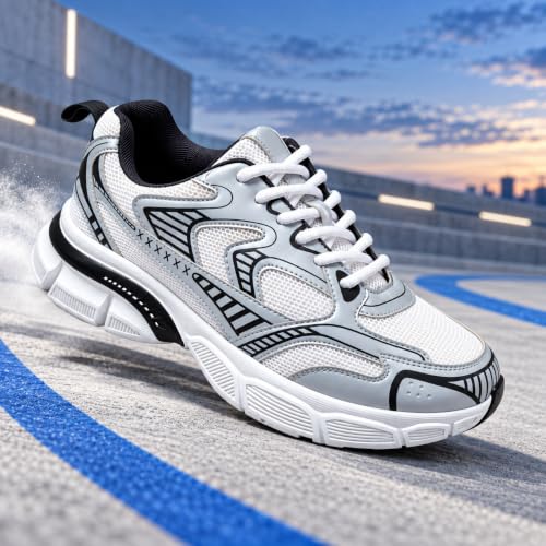 Image of Cruiser Men's Athletic Sneakers | Striped Side Panel Chunky Shoes | Multi Panel Layered Cushioned Midsole Sneaker | Flexible Walking & Everyday Comfort Sneakers | Everyday Fashion Sneakers (2656)