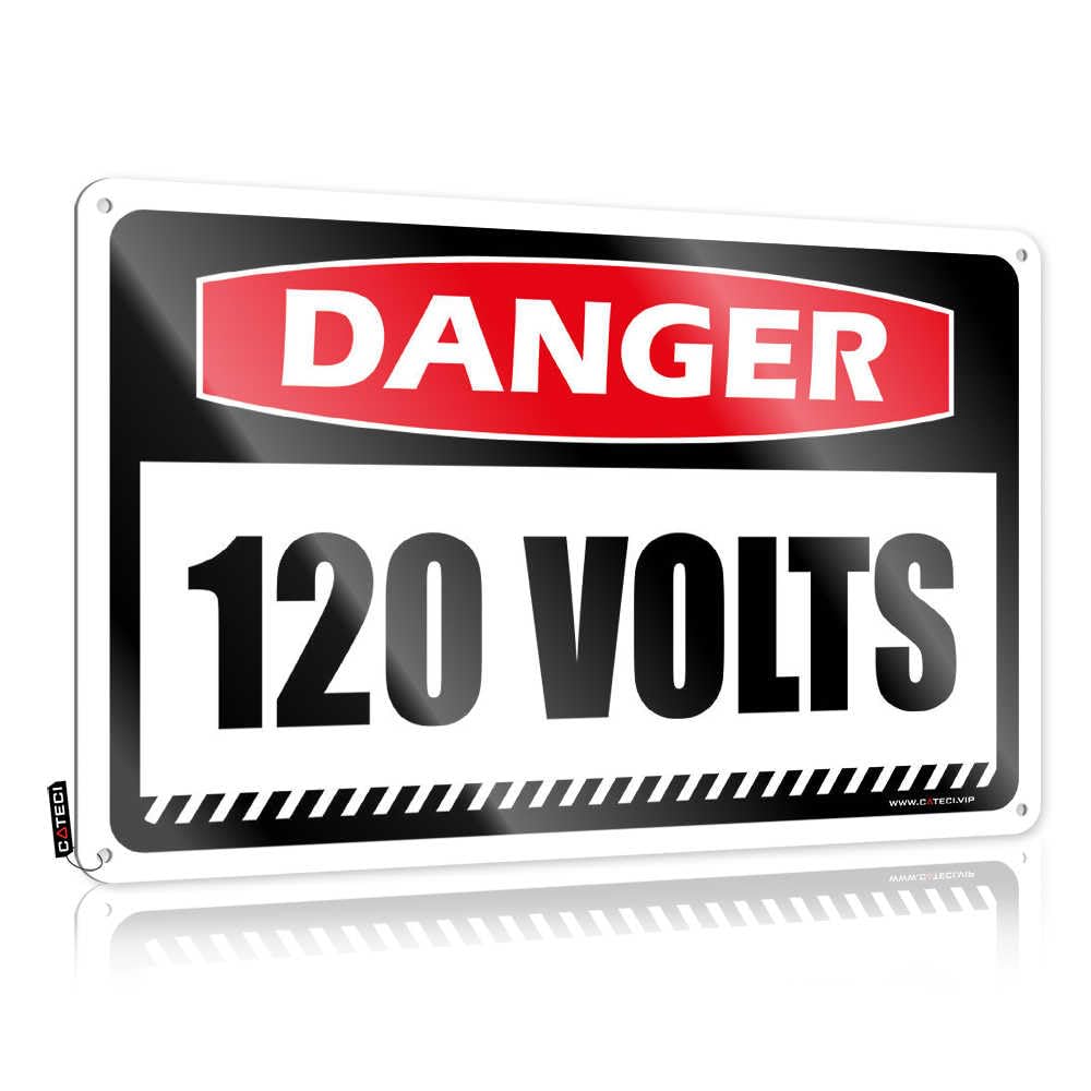 Beer Bar Metal Sign Danger 120 Volts Tin Sign Decor For Man Cave Metal Home Sign(30X40CM)