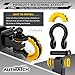 AUTMATCH D Ring Shackle Isolators Washers Kit - 2 Rubber Shackle Isolators with 8 Washers, Fits 3/4 Shackles Protect and Prevents Rattling, Shackle Cover Yellow
