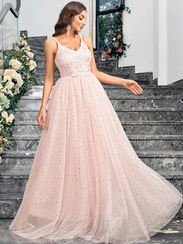 Women's Sleeveless Floral Elegant Cocktail Dresses V Neck Sparkling Party Wedding Guest Long Dress2
