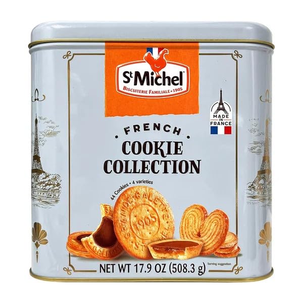 St Michel French Cookie Collection Tin Box Net Wt 17.9 oz