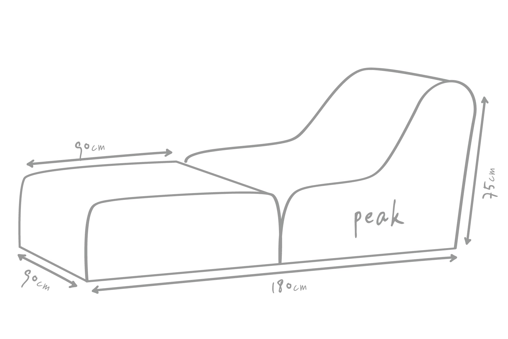Peak Olefin Terra Der Outdoor-Sitzsack für den Garten und die Terrasse Ganzjährig Outdoor geeignet