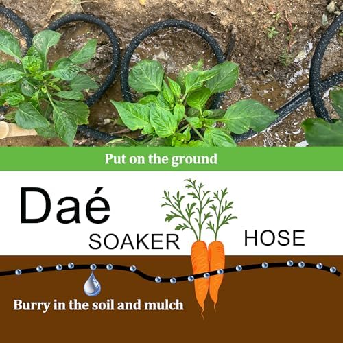 Daé Rubber Soaker Hose, 1/2 inch, 50ft Garden Hose for Irrigation,Water-Saving up to 70%, Brass Connector Leak-Proof, Heavy-duty Hose, Watering for Trees,Lawns, Vegetables and Flowers. - Thumbnail 3