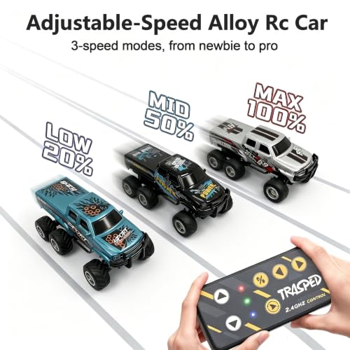 haomsj 1/64 Mini RC Truck, Gray - Image 4