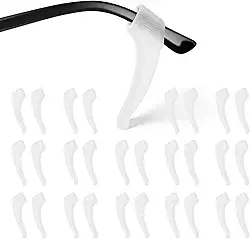 1 Par Suporte Gancho Para Segurar Óculos Silicone Criança Adulto Preto ou Transparente Discreto