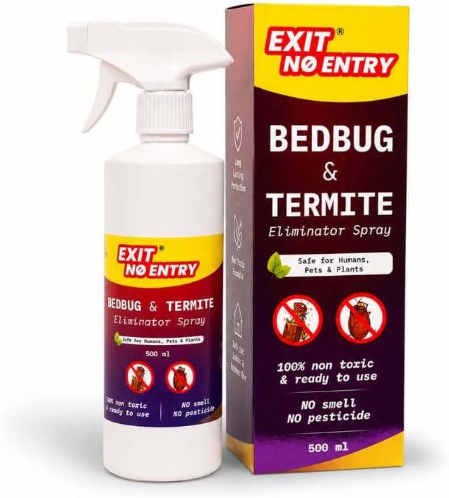 Bed Bug & Termite Spray - 250ml | 100% Non-Toxic And Ready-To-Use Insect Repellent Spray For Home | Safe For Plants, Pets & Humans