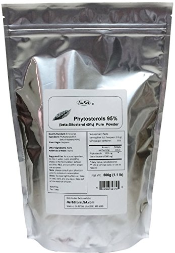 Phytosterol Beta Sitosterol 500g (1.1 lb, 17.6 oz) Pure Powder Standardized Extract with Total 95% phytosterols.