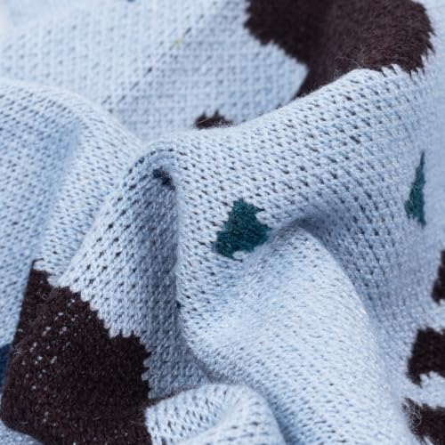 Image of Fitwarm Polar Bear Dog Jacquard Sweater, Cozy Winter Clothes for Small Dogs Boy Girl, Knitted Pet Outfit, Light Blue, Black, XXL