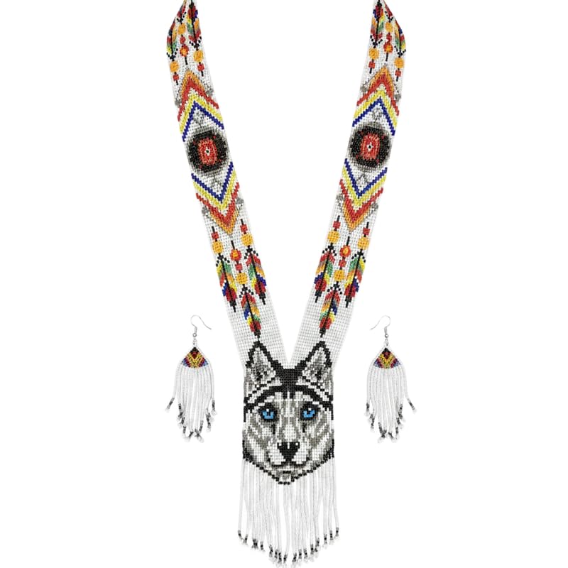 Collar gerdan ucraniano tradicional LKBEADS, alta bisutería hecha a mano multicolor