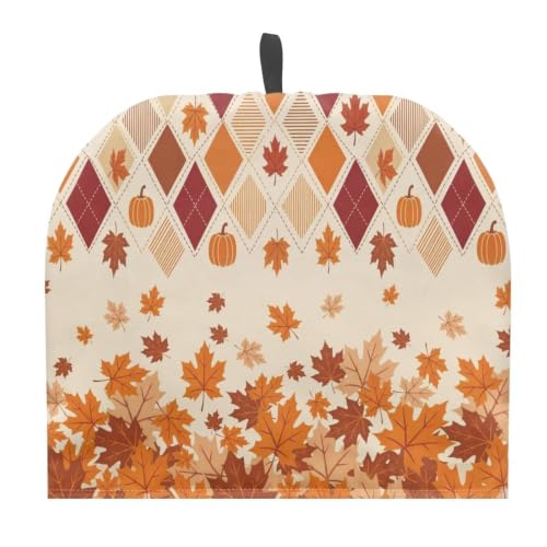 Image of Autumn Maple Leaves Tea Pot Cosy Cotton Tea Cozy for Tepots Insulated Kettle Cover with Elastic Band Breakfast Warmer Teapot Table Desk