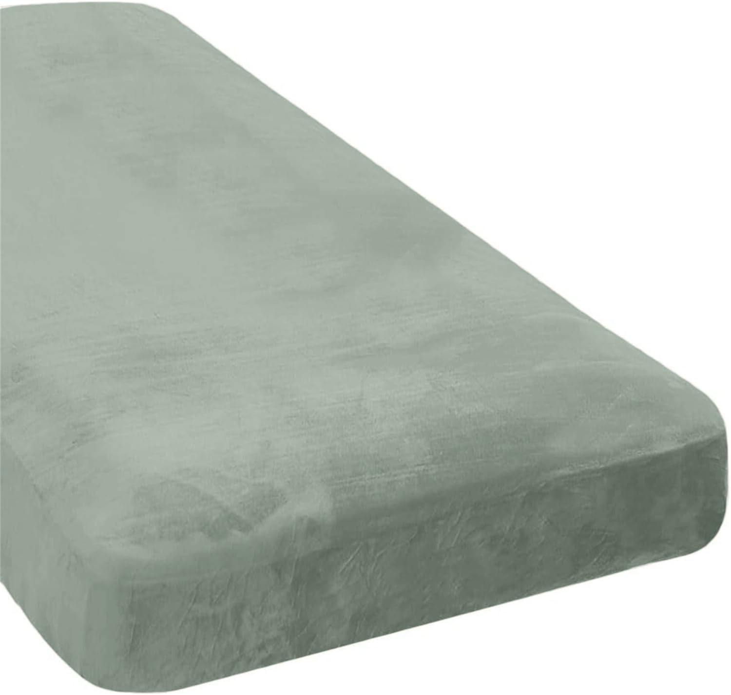 LINGKY Sofa Seat Cushion Cover, Sofa Cushion Slipcovers Stretch Velvet, Universal Non-Slip Couch Cushion Covers Replacement for Individual Furniture Protector (Sage Green,Chaise Cover)
