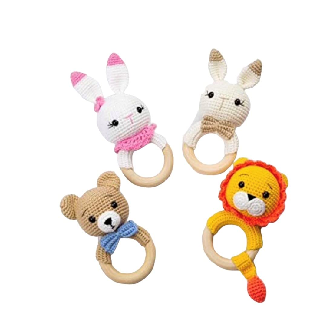 Baby Teething gift, Baby teething Rattle, Handmade Baby Gift, Newborn Gift, Baby Shower Gift, Baby Toy, Organic Handmade Gifts (Reindeer Rattle)