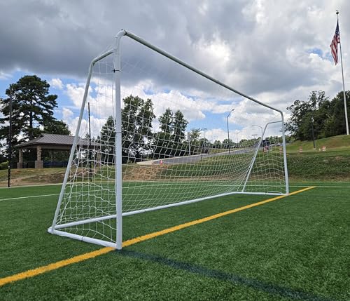 Official Size 24 X 8 X 5 Ft. Steel Soccer Goal. Heavy Duty Frame w/Net. Tournament, Regulation Size. Professional Portable Practice Training Aid. 24 X 8, 24x8(1Net)