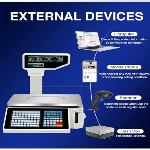 Báscula Digital Comercial Doble Display 30KG con Impresora miniatura 5