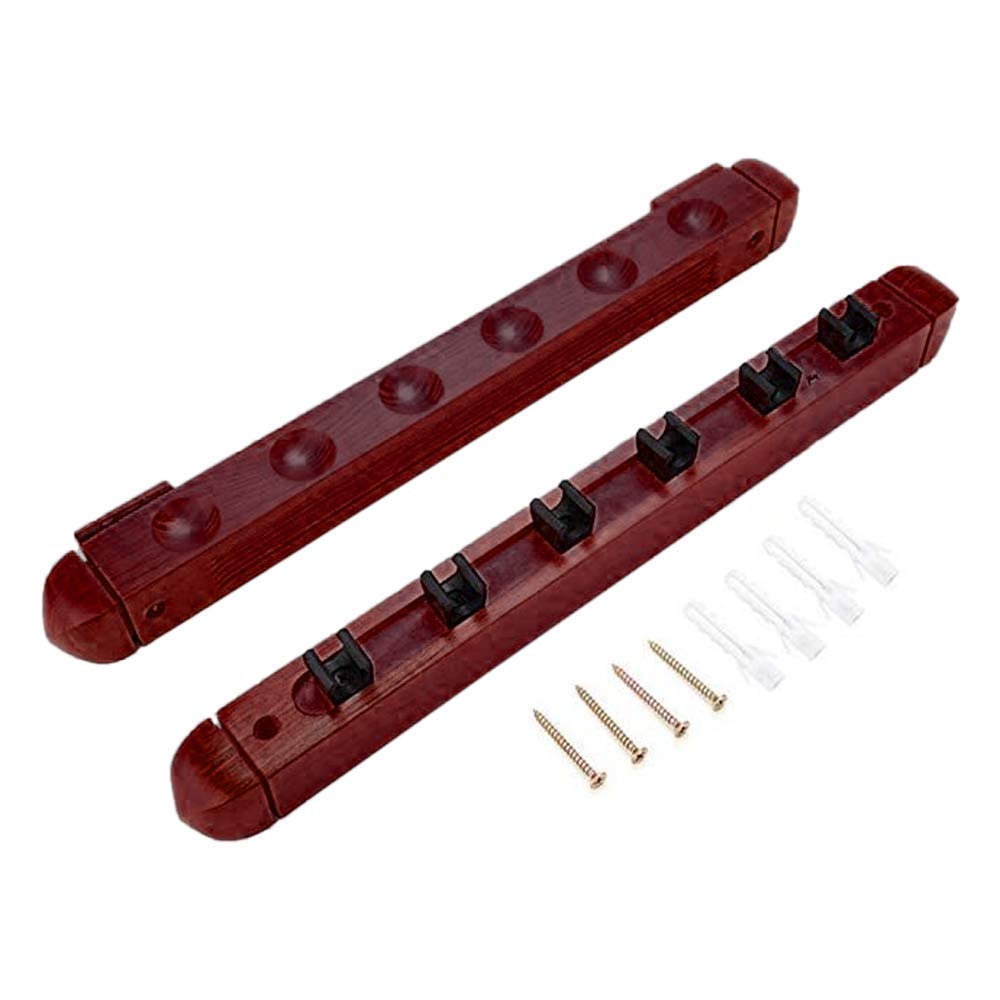 Wooden cue rack Wall holder Pool Snooker Billiard with 6 clips and accessories-picture-27