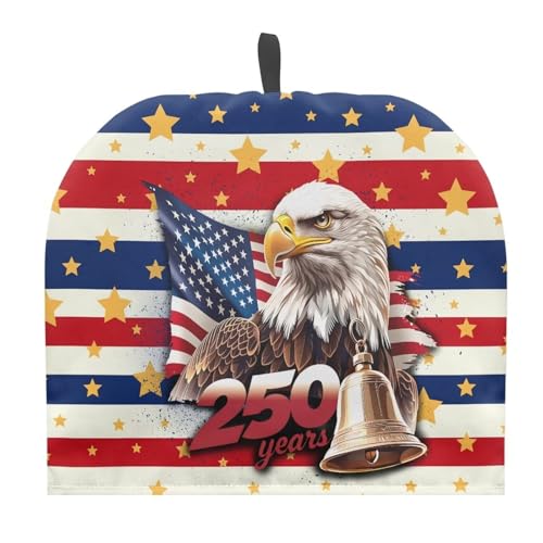 Image of Stars and Stripes Tea Cozy for Teapot Dust Proof Bald Eagle Teapots Dust Cover for America250 Insulated Breakfast Warmer for Home Kitchen Decorative Accessories US 250th Anniversary