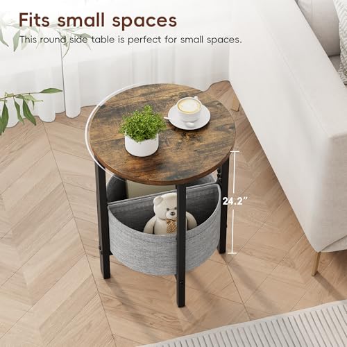 Modern Half Moon Side Table Set with Storage - 2 Pieces - Image 5