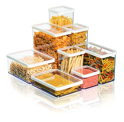 Rotho Loft quadratische Vorratsdose 0,5l mit Deckel und Dichtung, Kunststoff (SAN) BPA-frei, transparent/weiss, 0,5l (10… - Image 7