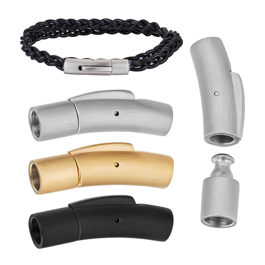 UNICRAFTALE 24 Set Chiusure A Ginocchiera In Acciaio Inox – 2 Colori Oro E Metallo, Con Barra A T E Anello, Per Gioielli Fai Da Te