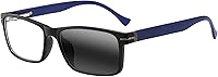 Vista 4 de Transición fotocromática para hombre rectangular rectangular nerd geek gafas de lectura UV400 gafas de sol