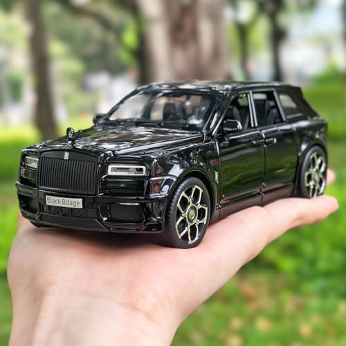 OANMYJJO 1:32 Collectibles Model Car Compatible with Rolls-Royce Cullinan | Die Cast Metal, Pull Back Toy car with Light and Sound, Model Car with Display Case, Gifts for Age 3+ Year Old Boys(Black) - Image 6