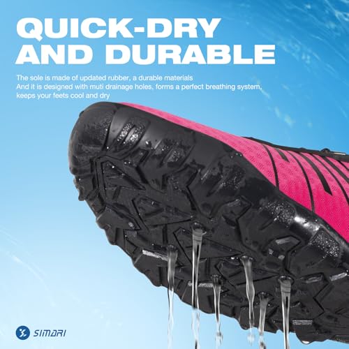 Image of SIMARI Water Shoes for Women Men - Barefoot Quick-Dry Aqua Socks | Lightweight Swim Shoes for Surfing, Swimming, Beach Sports, Kayaking, Diving | Non-Slip Design