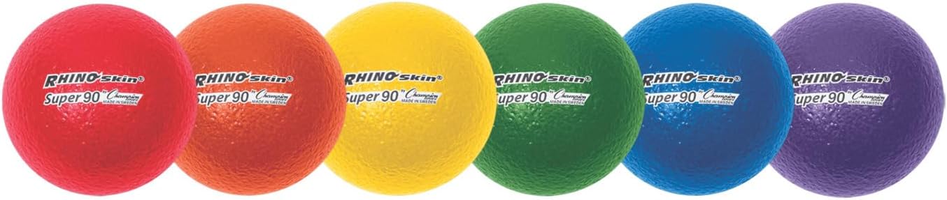 Champion Sports 3.5 Inch Rhino Skin High Bounce Super 90 Dodgeball Set