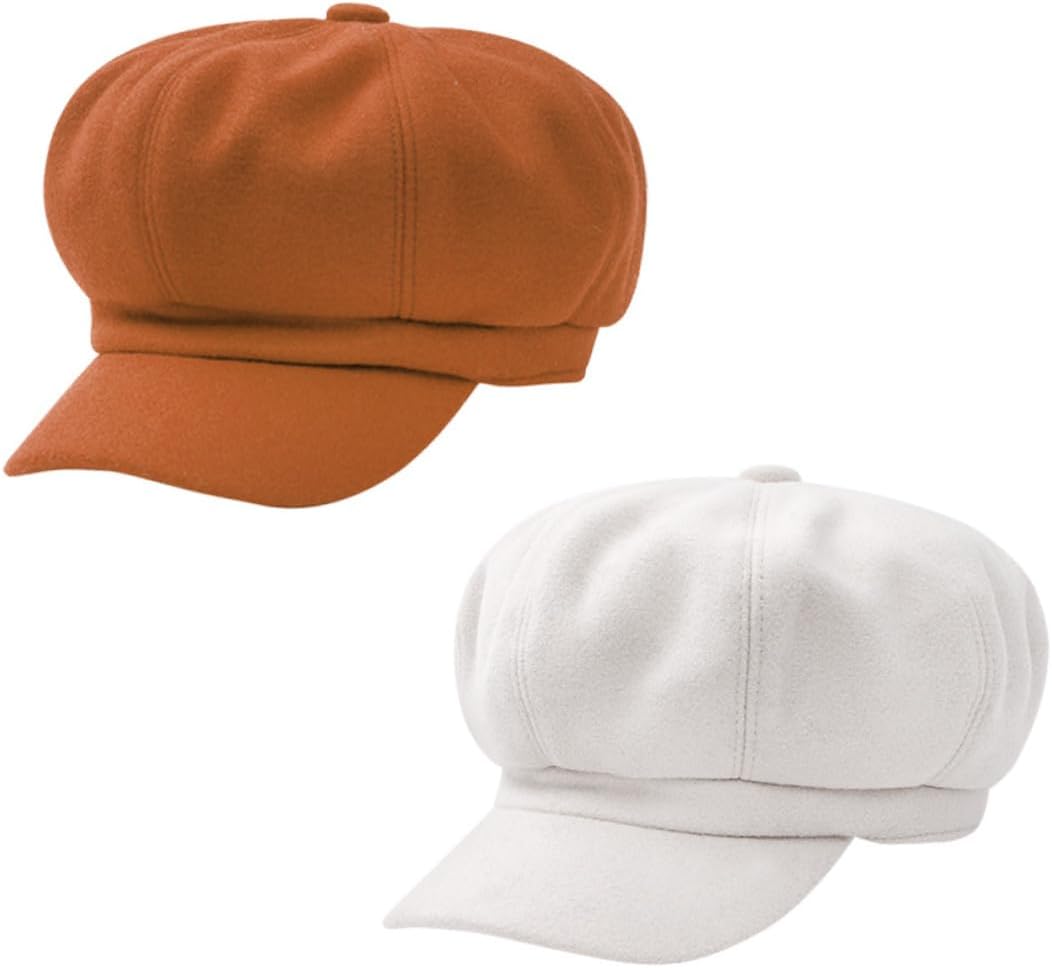 Autumn Winter Stylish Woolen Cap Lightweight Peaked Beret for Women Winter Clothing Chocolate