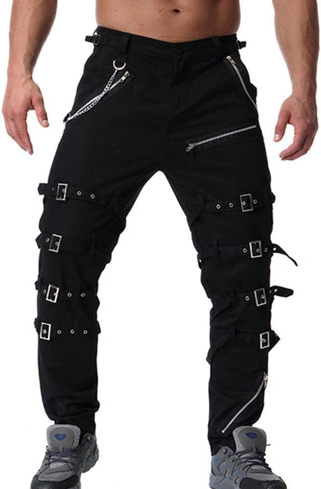 AKARMYMen's Fashion Hiphop Rock Punk Gothic Pants Techwear Sport Hiking Riding Cotton Casual Cargo Pants