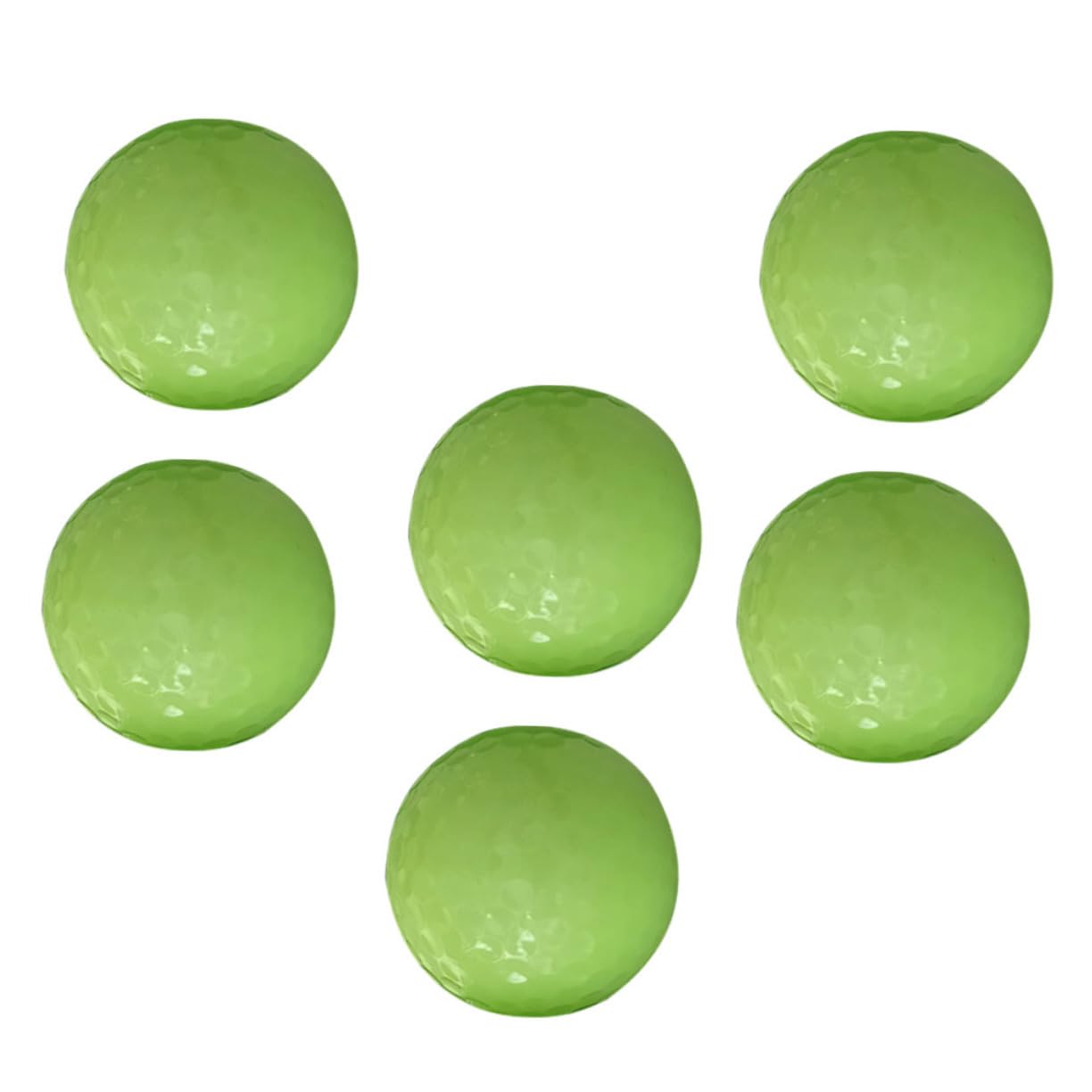 BESPORTBLE 6Pcs Luminous Golf Balls Night Plaything Balls for Outdoor Fun Automatic Light Absorption Fluorescent Design for Night Training Decoration Soft Realistic Feel