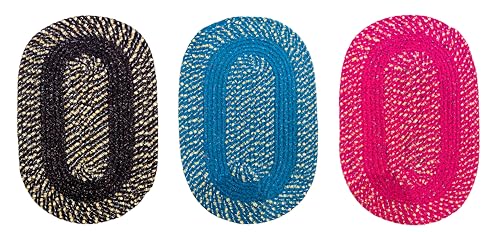 Image of Cotton Oval Outoor Doormat|Handmade Cotton Doormat | Quick Dry, Washable Door Mat for Home, Bathroom & Bedroom (33X53 CM)(C-S-P)