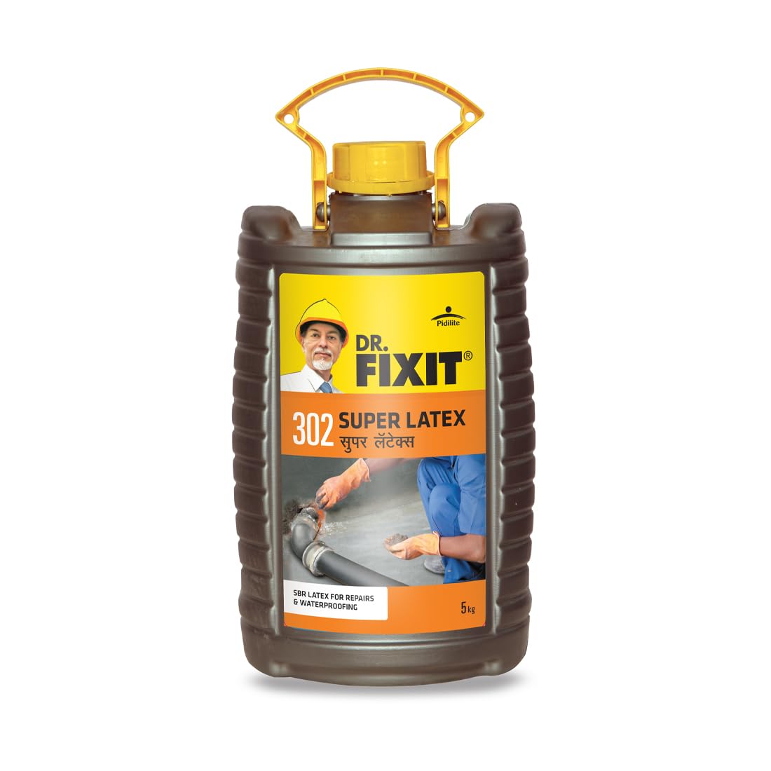 Dr. Fixit 302 Super Latex SBR Latex For Waterproofing & Repairs - 5Kg, Bonds strongly to concrete, masonry, stone work, plasters, steel, asphalt
