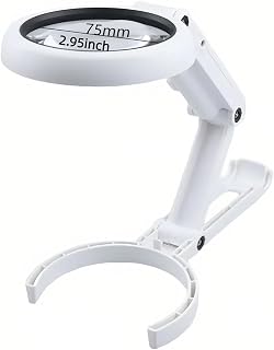 5X to 11X Magnifying Glass with Built-in Light & Stand - Foldable Design for Elderly Reading, Coin Inspection, and Jewelry