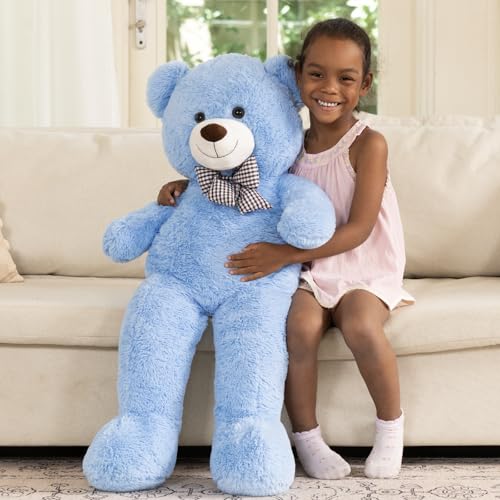 Image of MaoGoLan Giant Teddy Bear Plush Toy - Ultra Soft & Cute Large Stuffed Animal 39 inches, Perfect for Baby Showers, Birthdays, Valentine Day Gifts (Kids, Couples, Family),Blue