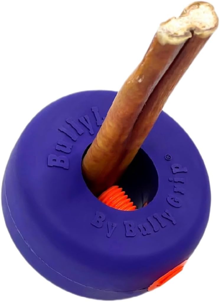 Agelux Bully Stick Holder for Dogs Serrated Metal Chew