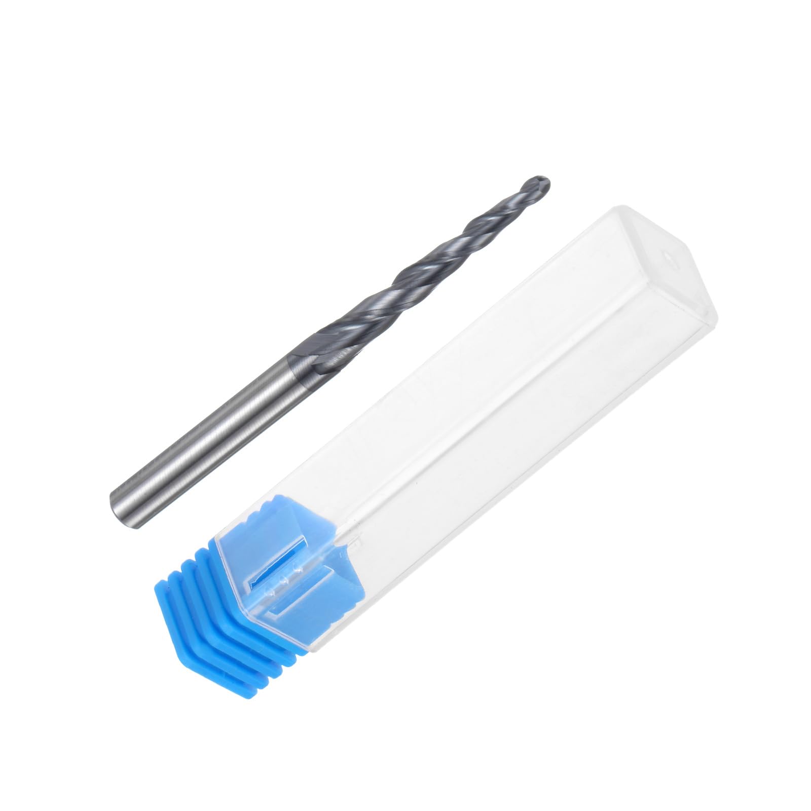 QUARKZMAN Fresa Sfera Conica Fresa CNC, Raggio 1,5 Mm, Gambo da 1/4" Carburo Tungsteno Rivestito Tialn, Spirale 2 Taglienti, Utensile Fresatura, Diametro 3 Mm, Lunghezza Totale 3 Pollici