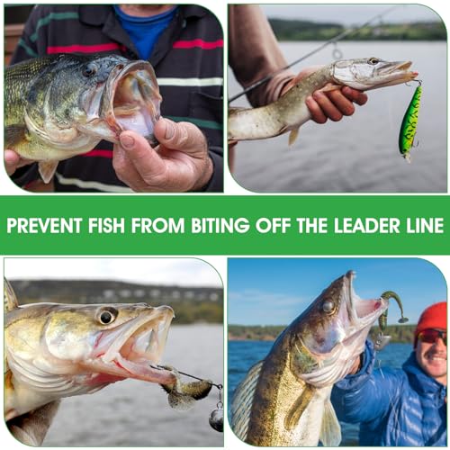 Jeffdad Líderes de Pesca 60 Piezas Nylon Acero Inoxidable Verde miniatura 6