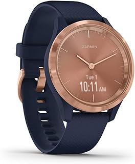 Garmin Vivomove 3S, Smartwatch híbrido con pantalla oculta, 39 mm, Color Gold y Azul, Talla S