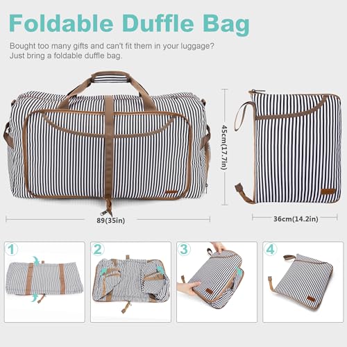 150L Duffle Bag for Travel, Extra Large Foldable Waterproof Travel Duffel Bags Weekender Overnight Bag for Men and Women with Shoe Compartment - Image 3