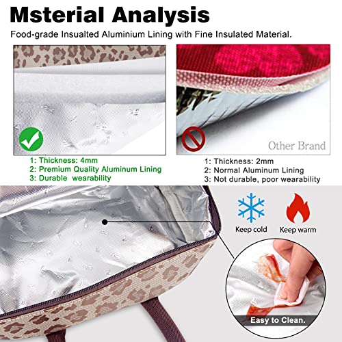 Baloray Insulated Lunch Bag For Women Men Reusable Lunch Box For Adults, Large Lunch Cooler Tote Bag For Work Office Picnic (G-197L Brown Leopard) #TOP5