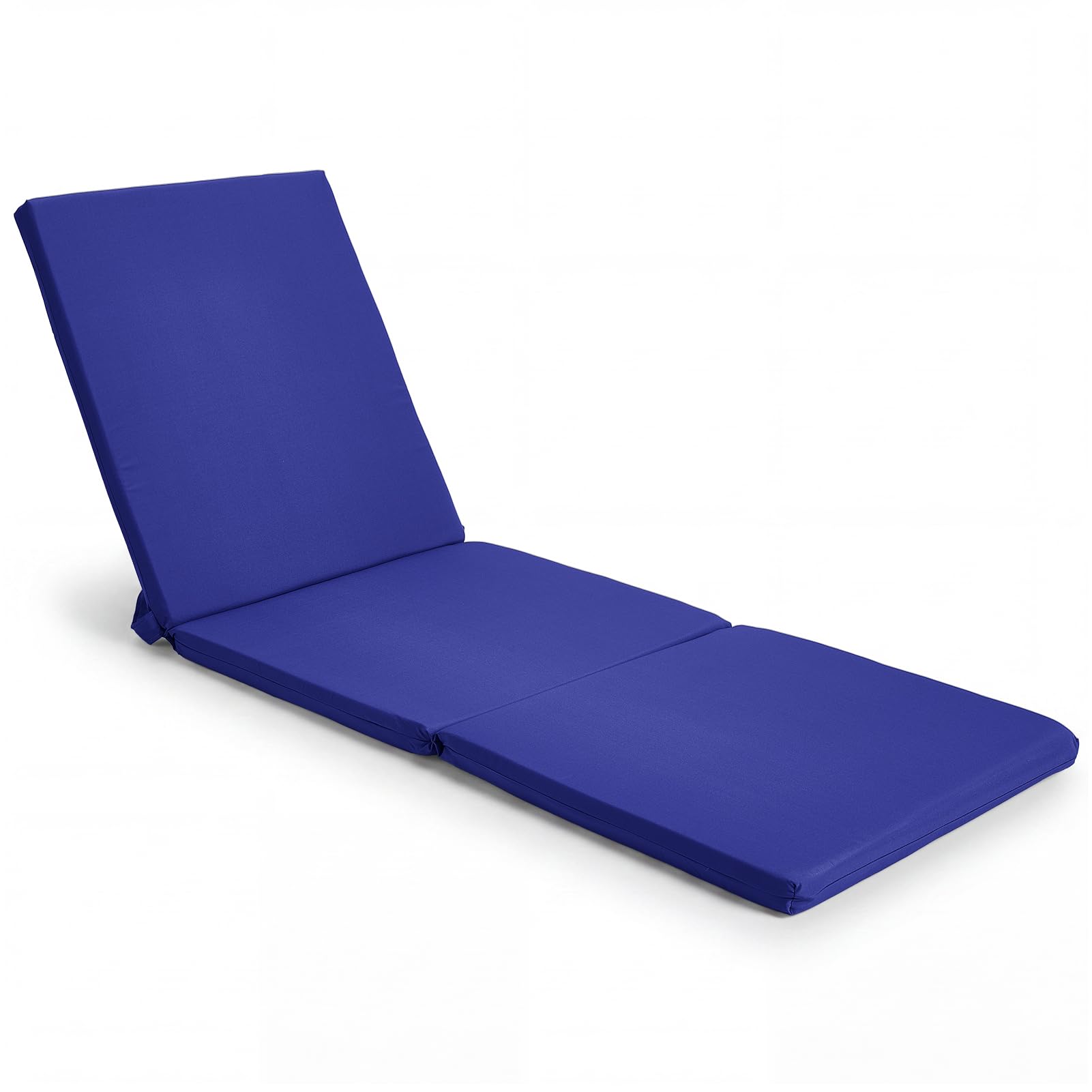 Warmiehomy Tri-Fold Sun Lounger Replacement Cushions, 182x58cm Waterproof Recliner Garden Chair Cushions with Fastened Strap & Removable Cover, Chaise Lounge Cushion Outdoor Sunbed Cushion Only(Blue)