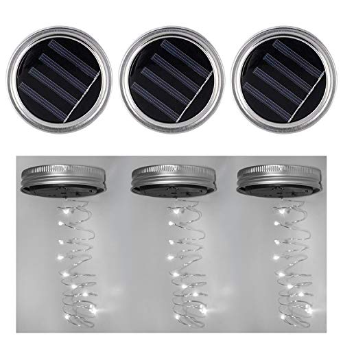 3 Pack Solar Mason Jar Deckel Fee Mason Solar String Licht Deckel Festival Garten Terrasse Hinterhof Hochzeit Party Decor LED Solar Lights