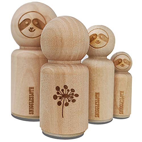 Dandelion Abstract Doodle Rubber Stamp for Stamping Crafting Planners - 1-1/4 Inch Large